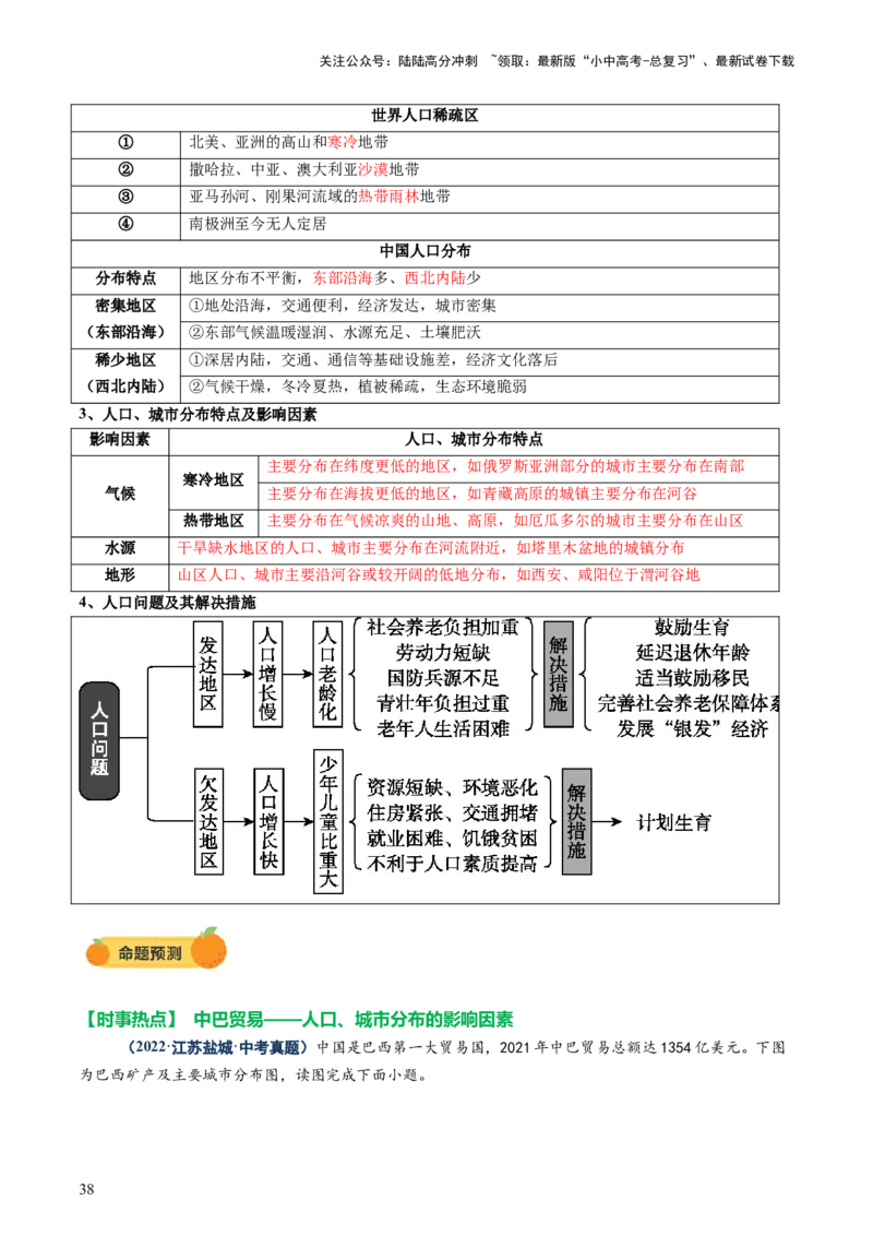 专题06农业、工业、交通、人口和城市（讲练）（解析版）_02中考总复习（2026版更新中）_09-地理-中考总复习_2025中考地理复习资料_2025中考二轮课件ppt+讲义+练习地理_讲义+练习