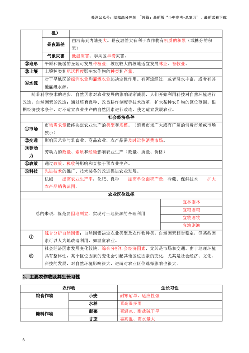 专题06农业、工业、交通、人口和城市（讲练）（解析版）_02中考总复习（2026版更新中）_09-地理-中考总复习_2025中考地理复习资料_2025中考二轮课件ppt+讲义+练习地理_讲义+练习