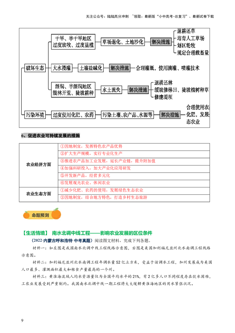 专题06农业、工业、交通、人口和城市（讲练）（解析版）_02中考总复习（2026版更新中）_09-地理-中考总复习_2025中考地理复习资料_2025中考二轮课件ppt+讲义+练习地理_讲义+练习