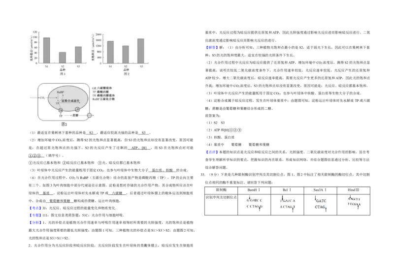 2016年江苏省高考生物试卷解析版_全国卷+地方卷_6.生物_1.生物高考真题试卷_2008-2020年_地方卷_江苏高考生物07-20_A3word版