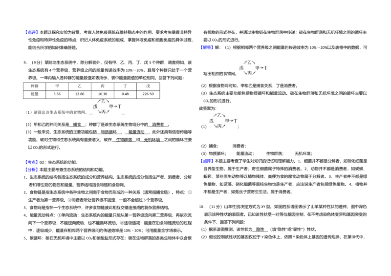 2014年全国统一高考生物试卷（新课标Ⅱ）（解析版）_全国卷+地方卷_6.生物_1.生物高考真题试卷_2008-2020年_全国卷_全国统一高考生物（新课标ⅱ）08-21_A3word版