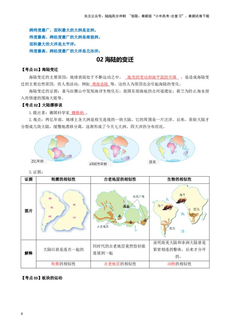 专题04陆地和海洋（背记帮）-备战2024年中考地理一轮复习考点帮（全国通用）（答案版）_02中考总复习（2026版更新中）_09-地理-中考总复习_2024年中考复习资料_一轮复习