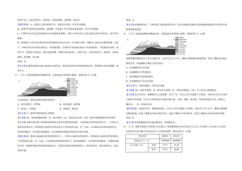2011年江苏省高考地理试卷解析版_全国卷+地方卷_8.地理_1.地理高考真题试卷_2008-2020年_地方卷_江苏高考地理08-21_A3word版