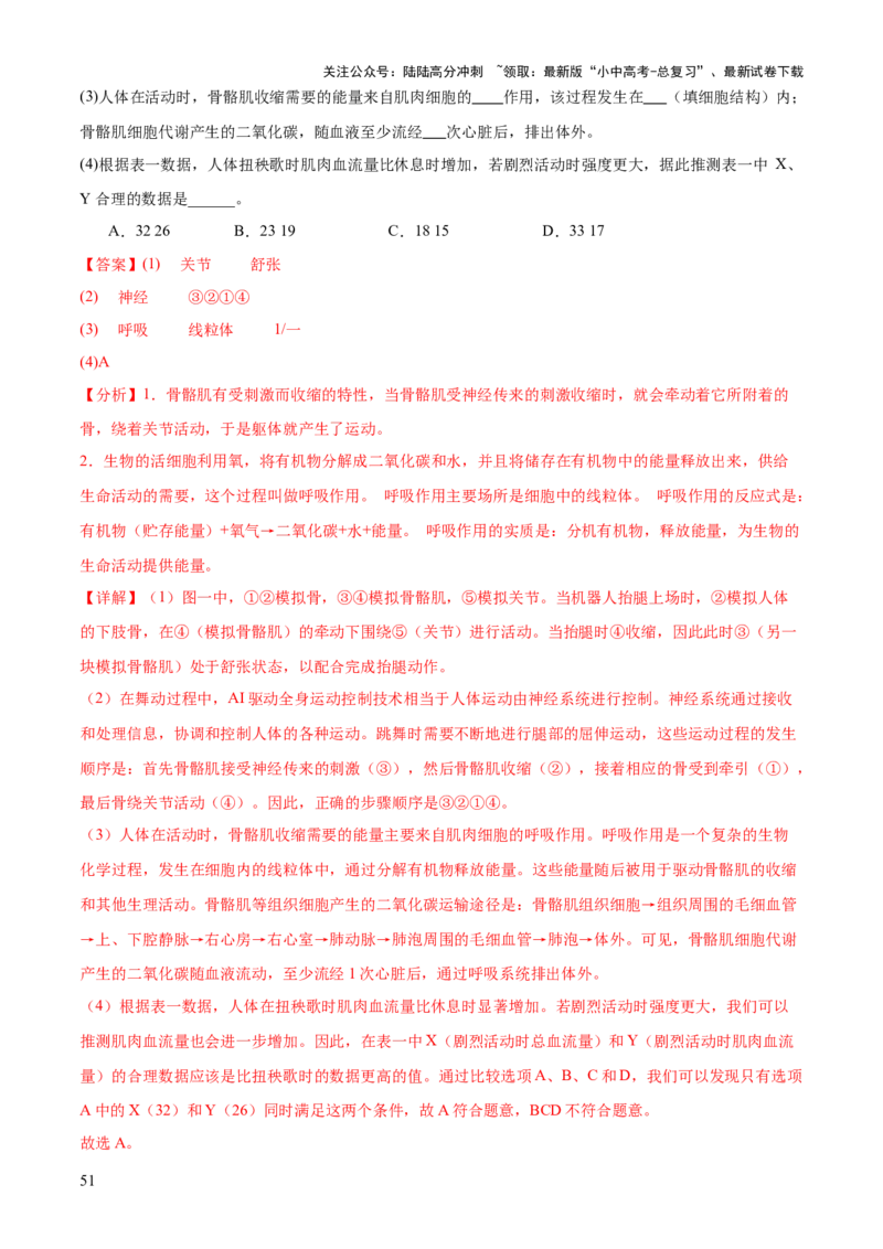 专题05人体生理与健康（二）（3大答题模板）（解析版）_02中考总复习（2026版更新中）_08-生物-中考总复习_2025中考复习资料_2025年中考生物答题方法模板