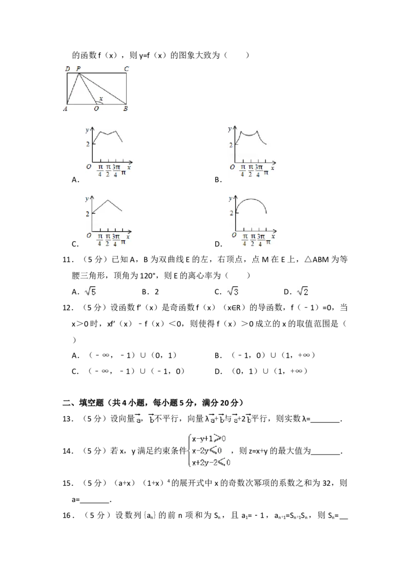 2015年全国统一高考数学试卷（理科）（新课标Ⅱ）（解析版）_全国卷+地方卷_2.数学_1.数学高考真题试卷_2008-2020年_地方卷_辽宁省高考数学08-22_数学（理科）