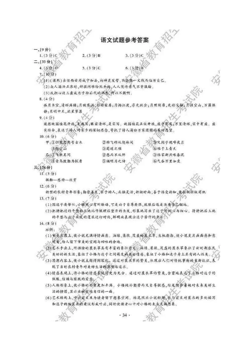 2015年安徽省高考语文试卷及答案_全国卷+地方卷_1.语文_1.语文高考真题试卷_2008-2020年_地方卷_安徽高考语文08-20