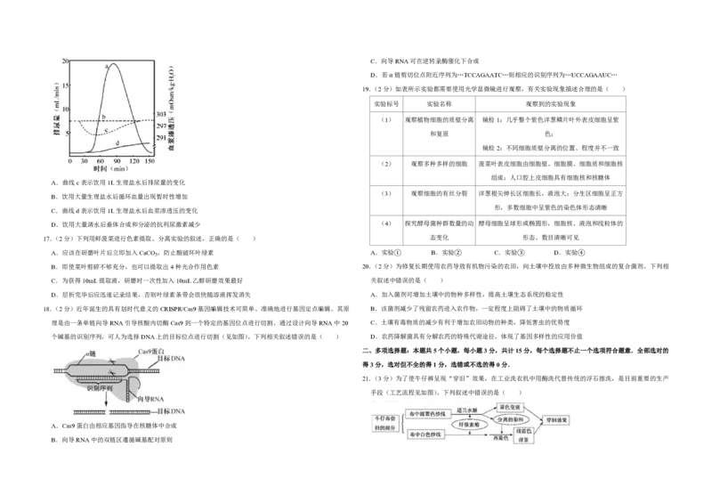 2016年江苏省高考生物试卷_全国卷+地方卷_6.生物_1.生物高考真题试卷_2008-2020年_地方卷_江苏高考生物07-20_A3word版_PDF版（赠送）