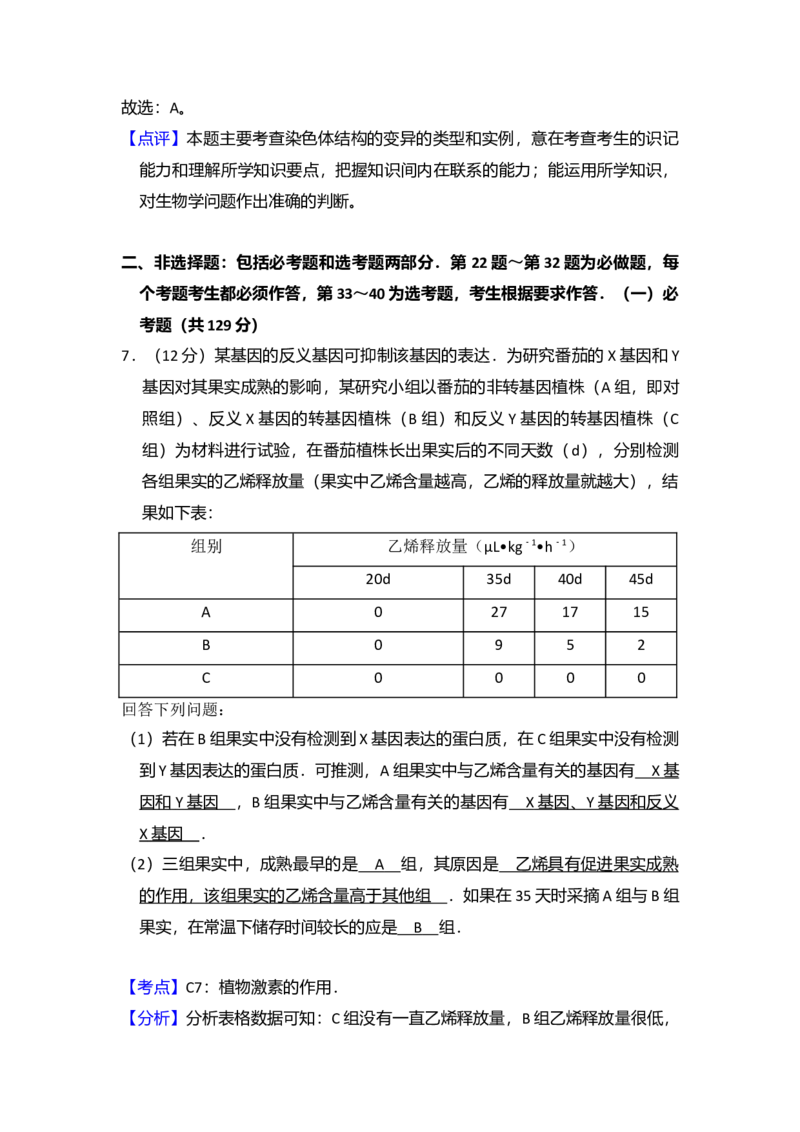2015年全国统一高考生物试卷（新课标Ⅱ）（解析版）_全国卷+地方卷_6.生物_1.生物高考真题试卷_2008-2020年_全国卷_全国统一高考生物（新课标ⅱ）08-21_A4word版
