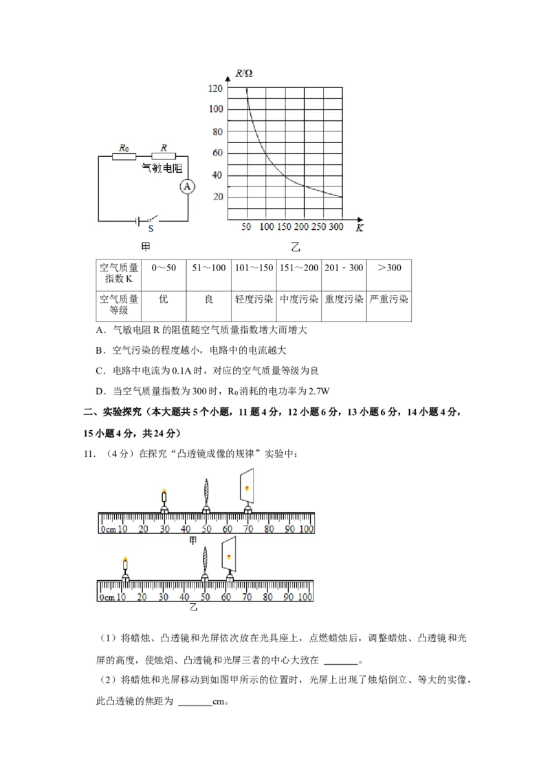 2021年山西省中考物理真题（空白卷）_❤山西历年中考真题_4.山西中考物理2008-2025