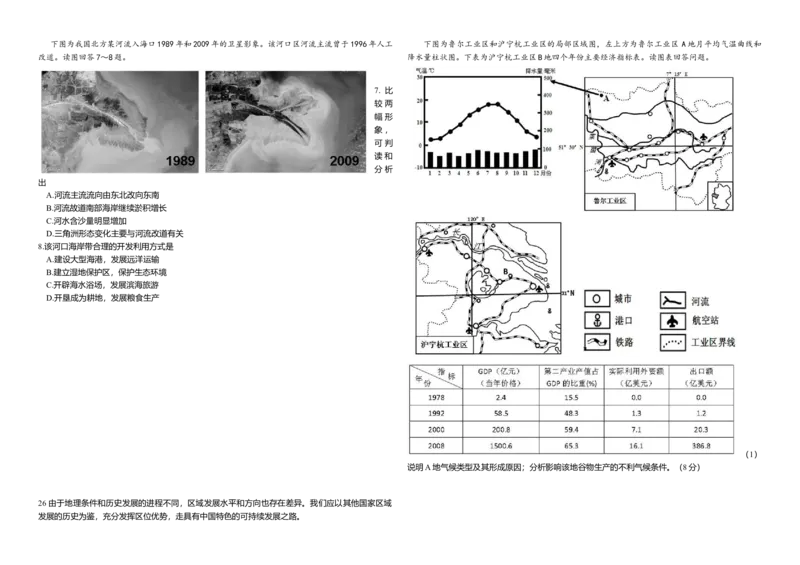 2010年高考真题地理（山东卷）（解析版）_全国卷+地方卷_8.地理_1.地理高考真题试卷_2008-2020年_地方卷_山东高考地理08-21_山东高考地理_A3版