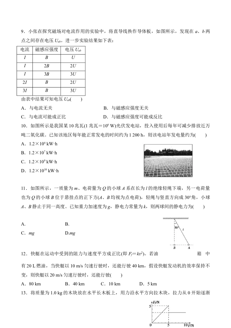 2015年浙江省高考物理10月（解析版）_全国卷+地方卷_4.物理_1.物理高考真题试卷_2008-2020年_地方卷_浙江高考物理08-21_A4word版