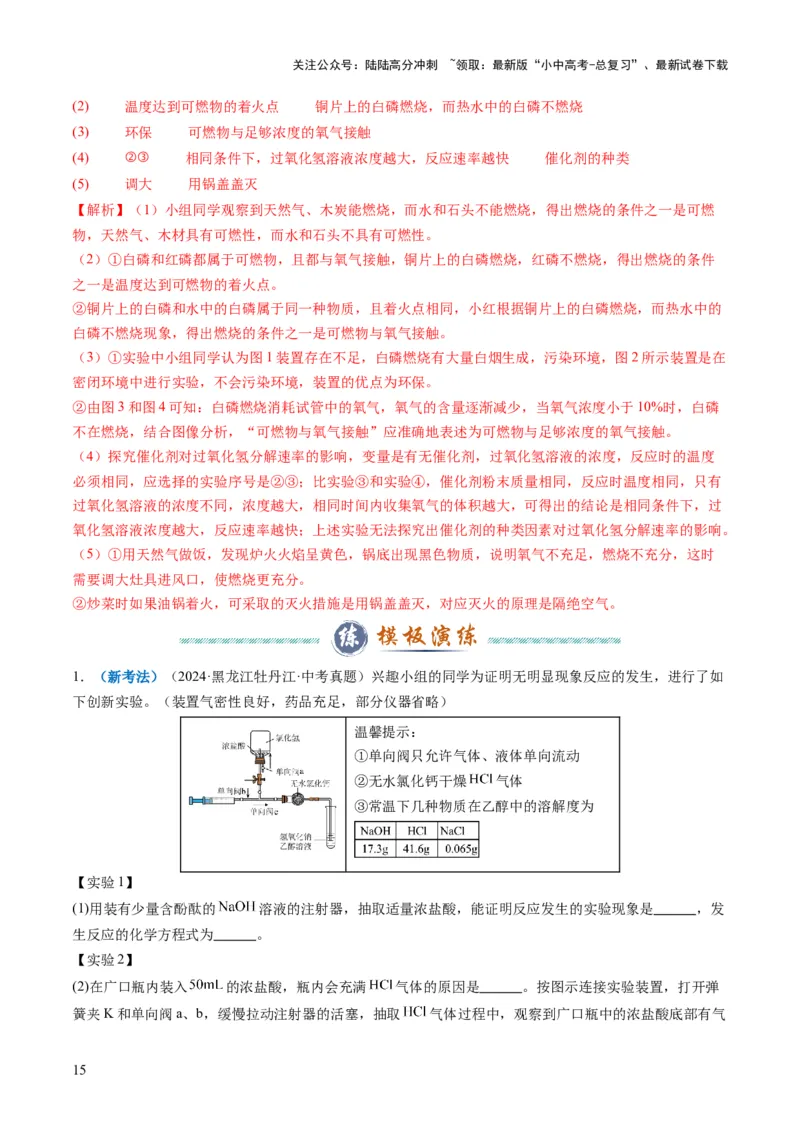 专题08实验探究题（解析版）_02中考总复习（2026版更新中）_05-化学-中考总复习_2025年中考复习资料_2025年中考化学答题方法模板_专题08实验探究题-2025年中考化学答题方法模板
