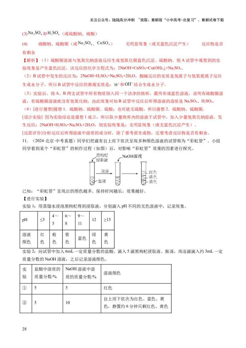 专题08实验探究题（解析版）_02中考总复习（2026版更新中）_05-化学-中考总复习_2025年中考复习资料_2025年中考化学答题方法模板_专题08实验探究题-2025年中考化学答题方法模板