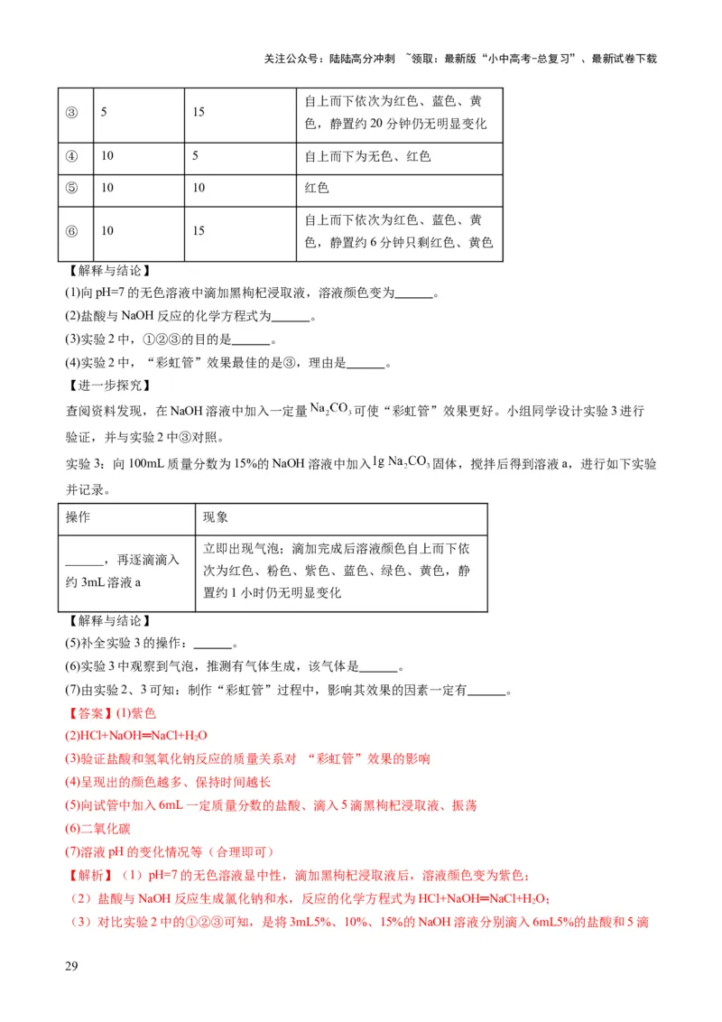 专题08实验探究题（解析版）_02中考总复习（2026版更新中）_05-化学-中考总复习_2025年中考复习资料_2025年中考化学答题方法模板_专题08实验探究题-2025年中考化学答题方法模板