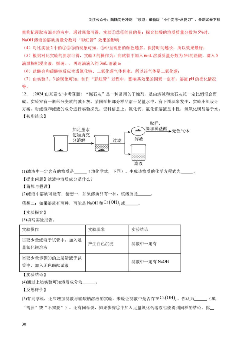 专题08实验探究题（解析版）_02中考总复习（2026版更新中）_05-化学-中考总复习_2025年中考复习资料_2025年中考化学答题方法模板_专题08实验探究题-2025年中考化学答题方法模板