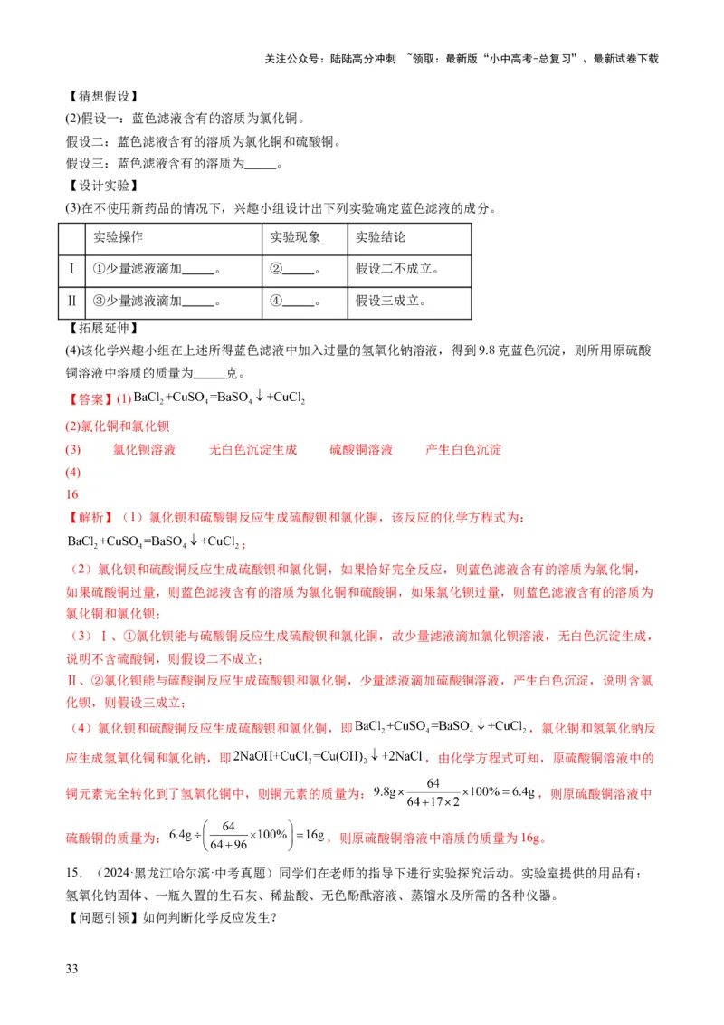 专题08实验探究题（解析版）_02中考总复习（2026版更新中）_05-化学-中考总复习_2025年中考复习资料_2025年中考化学答题方法模板_专题08实验探究题-2025年中考化学答题方法模板