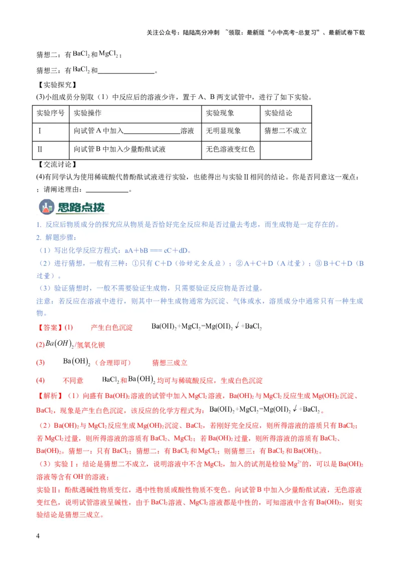 专题08实验探究题（解析版）_02中考总复习（2026版更新中）_05-化学-中考总复习_2025年中考复习资料_2025年中考化学答题方法模板_专题08实验探究题-2025年中考化学答题方法模板