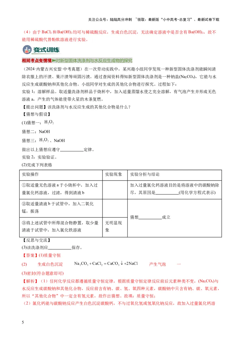 专题08实验探究题（解析版）_02中考总复习（2026版更新中）_05-化学-中考总复习_2025年中考复习资料_2025年中考化学答题方法模板_专题08实验探究题-2025年中考化学答题方法模板