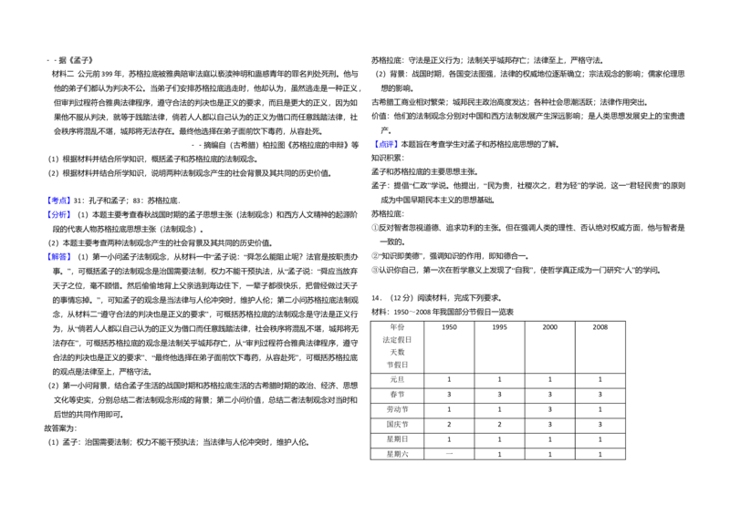 2015年全国统一高考历史试卷（新课标Ⅱ）（解析版）_全国卷+地方卷_7.历史_1.历史高考真题试卷_2008-2020年_全国卷_全国统一高考历史（新课标ⅱ）08-21_A3word版