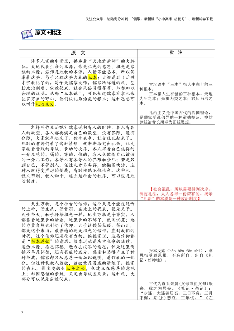 专题05《三礼》第五-2024年中考语文复习之《经典常谈》章节阅读与训练（原卷版）_02中考总复习（2026版更新中）_01-语文-中考总复习_2024年中考资料_专项复习资料