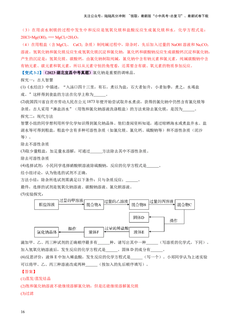 专题08盐化肥（讲义）-2024年中考化学一轮复习讲练测（全国通用）（解析版）_02中考总复习（2026版更新中）_05-化学-中考总复习_2024年中考复习资料_一轮复习资料
