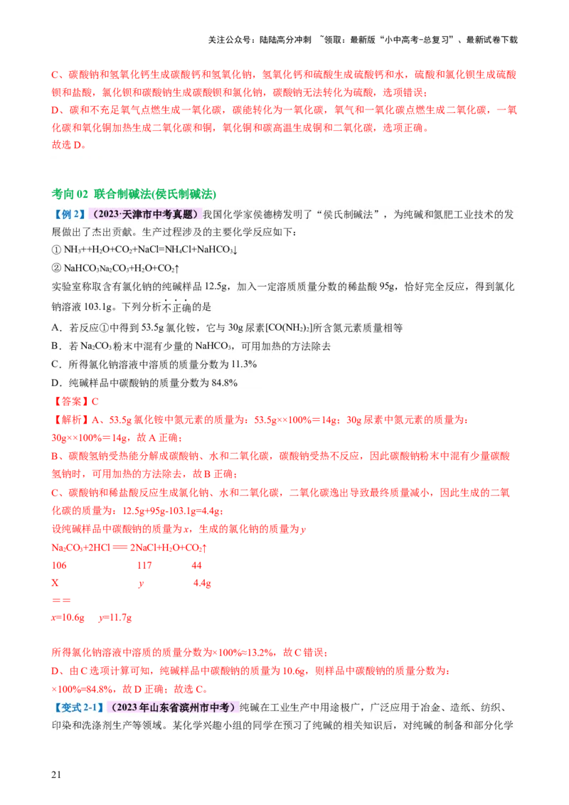 专题08盐化肥（讲义）-2024年中考化学一轮复习讲练测（全国通用）（解析版）_02中考总复习（2026版更新中）_05-化学-中考总复习_2024年中考复习资料_一轮复习资料