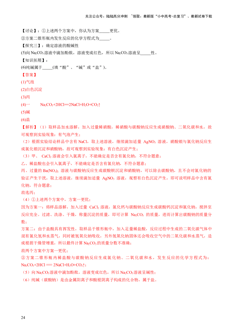 专题08盐化肥（讲义）-2024年中考化学一轮复习讲练测（全国通用）（解析版）_02中考总复习（2026版更新中）_05-化学-中考总复习_2024年中考复习资料_一轮复习资料