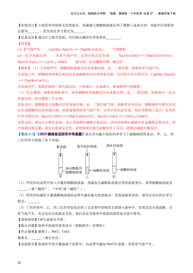 专题08盐化肥（讲义）-2024年中考化学一轮复习讲练测（全国通用）（解析版）_02中考总复习（2026版更新中）_05-化学-中考总复习_2024年中考复习资料_一轮复习资料