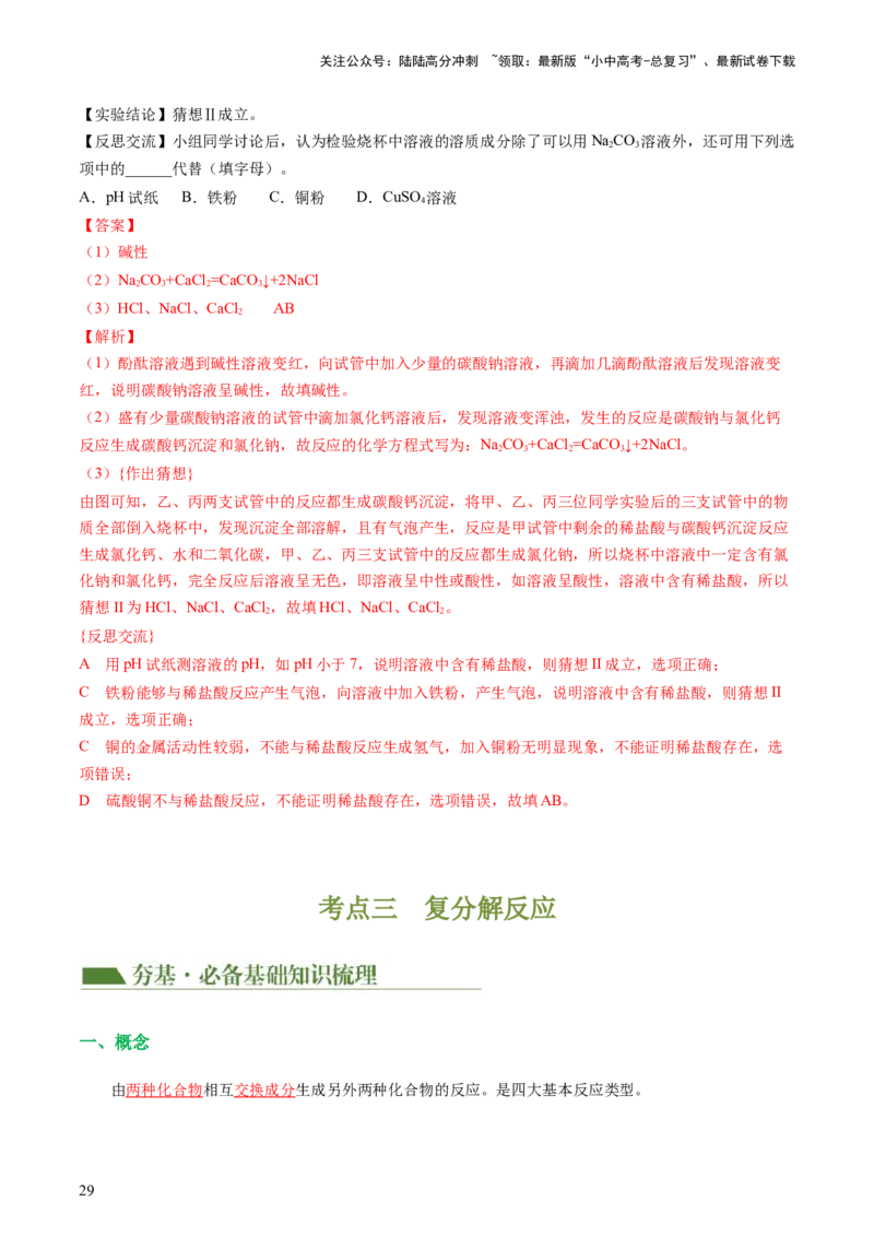 专题08盐化肥（讲义）-2024年中考化学一轮复习讲练测（全国通用）（解析版）_02中考总复习（2026版更新中）_05-化学-中考总复习_2024年中考复习资料_一轮复习资料