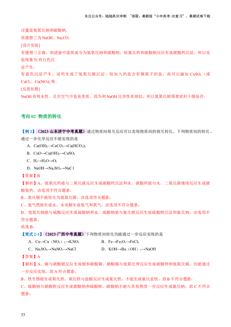专题08盐化肥（讲义）-2024年中考化学一轮复习讲练测（全国通用）（解析版）_02中考总复习（2026版更新中）_05-化学-中考总复习_2024年中考复习资料_一轮复习资料