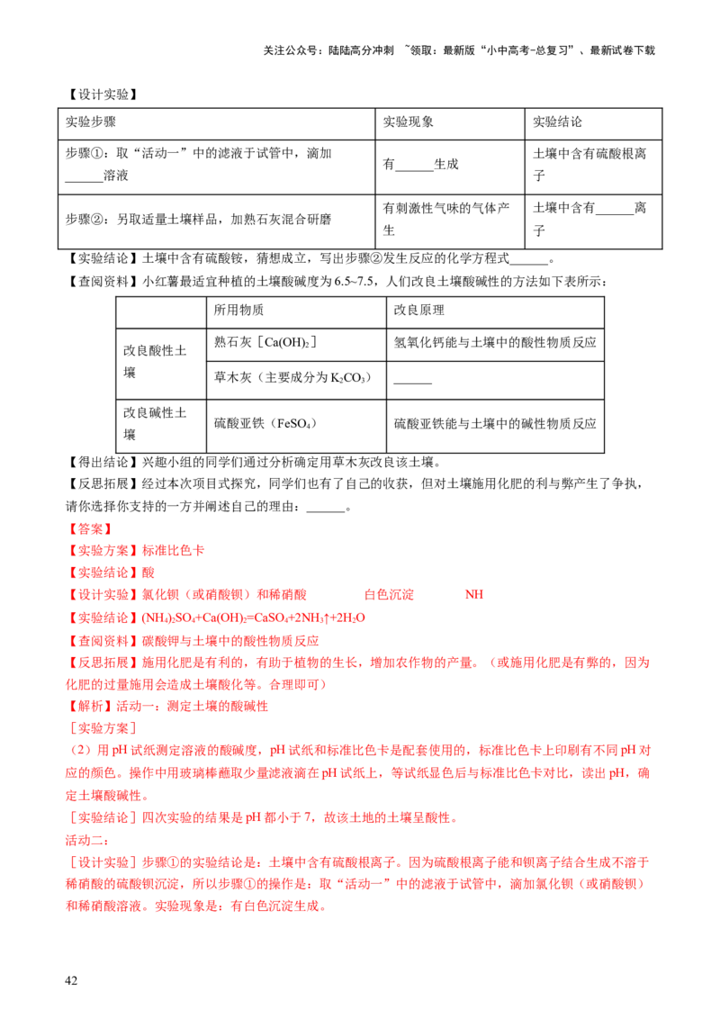 专题08盐化肥（讲义）-2024年中考化学一轮复习讲练测（全国通用）（解析版）_02中考总复习（2026版更新中）_05-化学-中考总复习_2024年中考复习资料_一轮复习资料