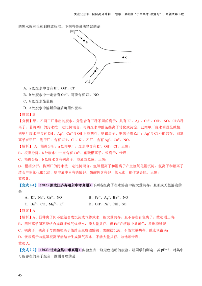 专题08盐化肥（讲义）-2024年中考化学一轮复习讲练测（全国通用）（解析版）_02中考总复习（2026版更新中）_05-化学-中考总复习_2024年中考复习资料_一轮复习资料