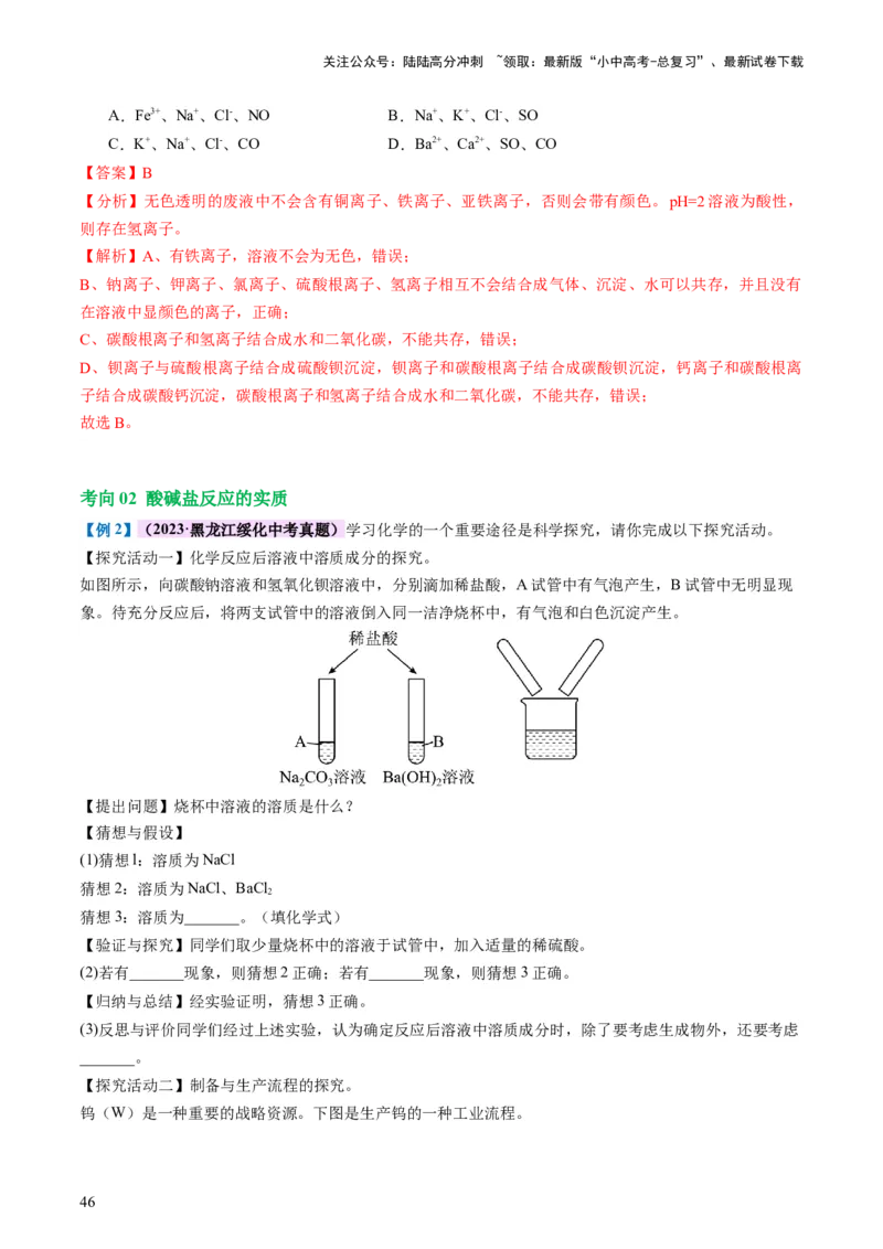专题08盐化肥（讲义）-2024年中考化学一轮复习讲练测（全国通用）（解析版）_02中考总复习（2026版更新中）_05-化学-中考总复习_2024年中考复习资料_一轮复习资料