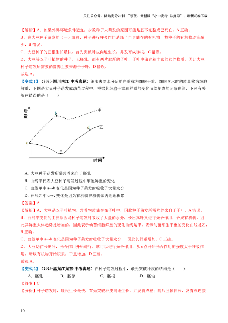 专题05被子植物的一生（讲义）（解析版）_02中考总复习（2026版更新中）_08-生物-中考总复习_2024年中考复习资料_一轮复习_❤2024年中考生物一轮复习讲练测（全国通用）_讲义