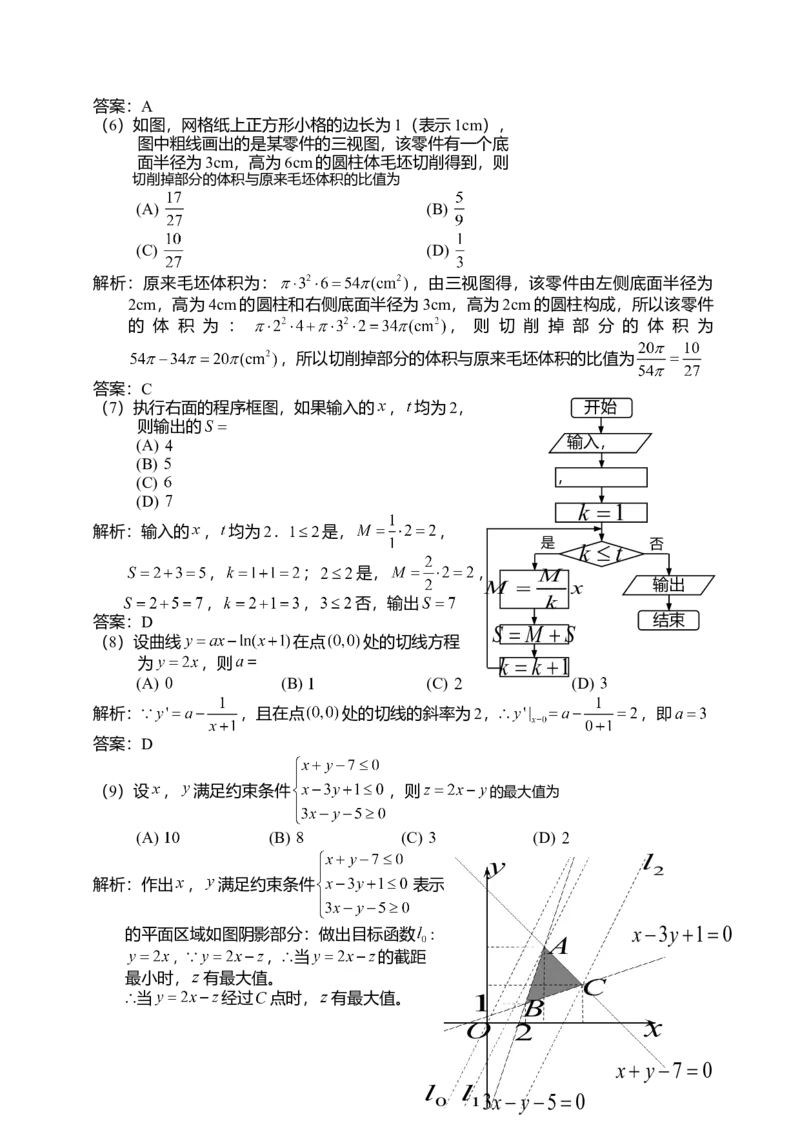 2014年理科数学海南省高考真题答案_全国卷+地方卷_2.数学_1.数学高考真题试卷_2008-2020年_地方卷_地方卷高考理科数学_海南理科数学08-19