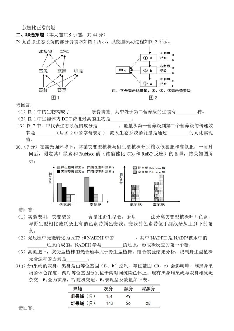 2016年浙江省高考生物10月（原卷版）_全国卷+地方卷_6.生物_1.生物高考真题试卷_2008-2020年_地方卷_浙江高考生物08-21_A4word版_PDF版（赠送）