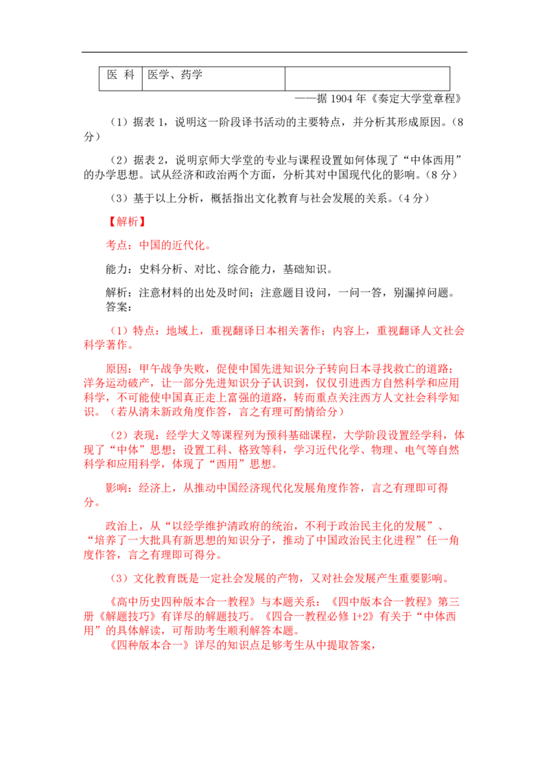 2013年高考真题历史（山东卷）（解析版）_全国卷+地方卷_7.历史_1.历史高考真题试卷_2008-2020年_地方卷_山东高考历史07-21_山东高考历史_A4版_PDF版
