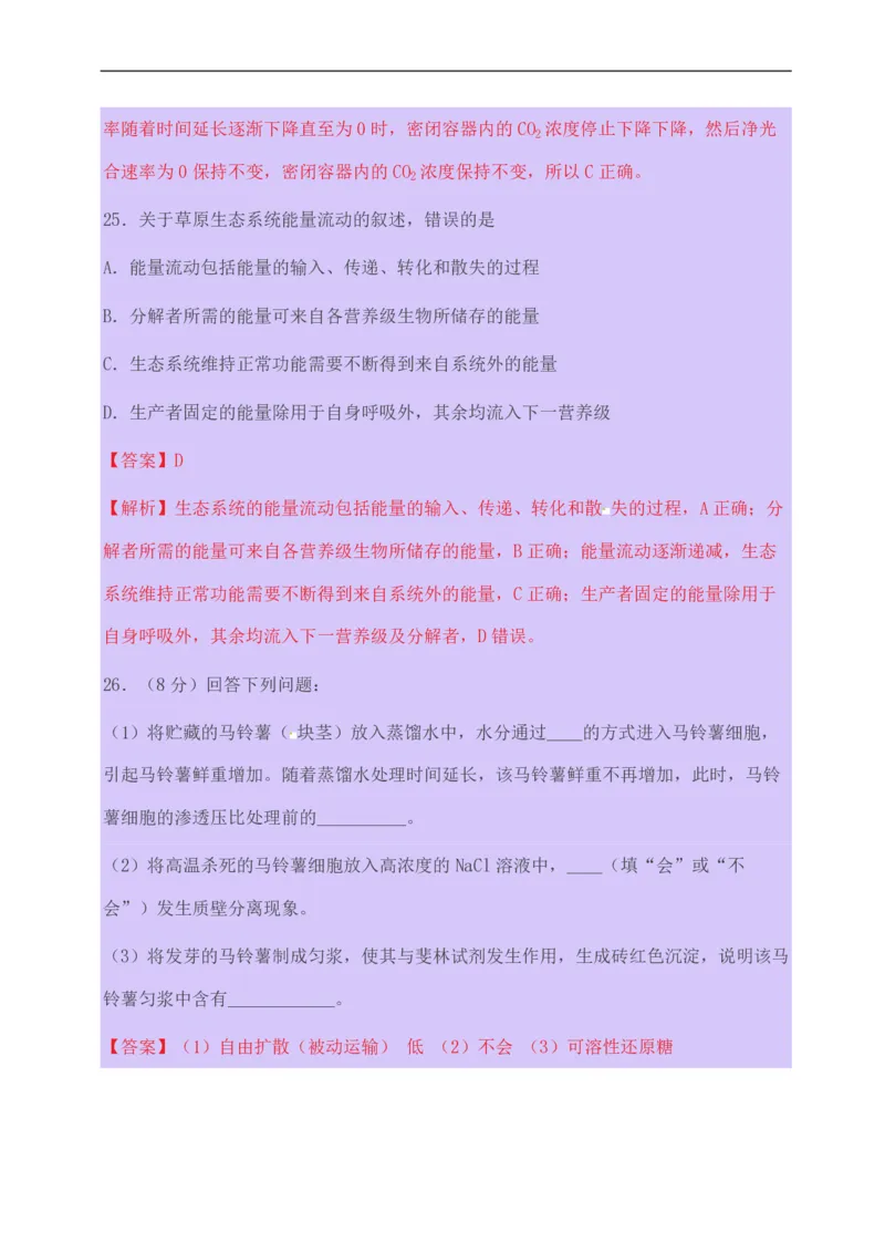 2015年高考海南省生物试题及答案_全国卷+地方卷_6.生物_1.生物高考真题试卷_2008-2020年_地方卷_海南高考生物08-20_A4word版_PDF版（赠送）
