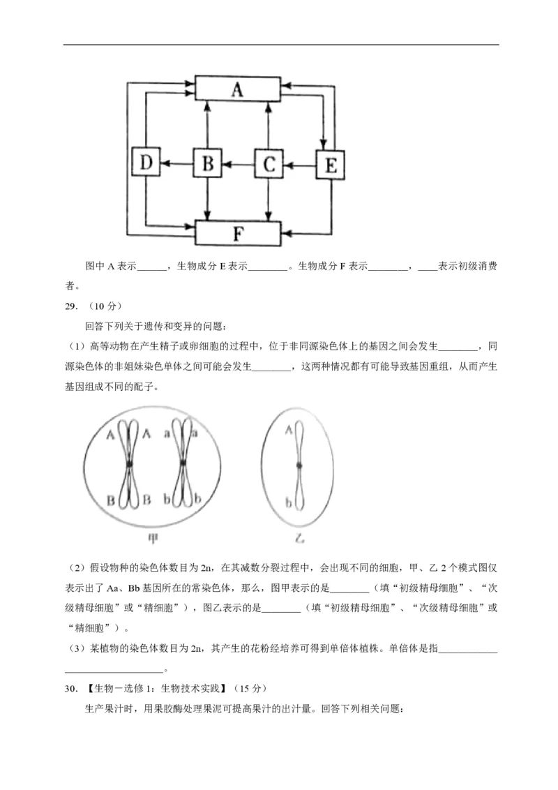 2015年高考海南省生物试题及答案_全国卷+地方卷_6.生物_1.生物高考真题试卷_2008-2020年_地方卷_海南高考生物08-20_A4word版_PDF版（赠送）