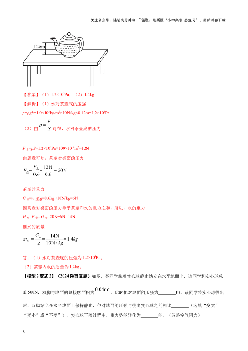 专题06与压强相关的四类重点问题（解析版）_02中考总复习（2026版更新中）_04-物理-中考总复习_2025年中考复习资料_2025年中考物理答题方法模板