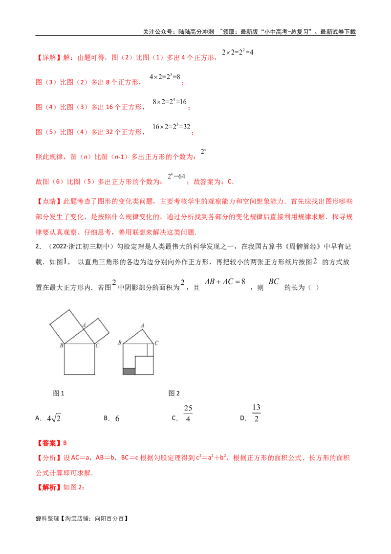 专题09三角形中的重要模型-弦图模型、勾股树模型（解析版）_02中考总复习（2026版更新中）_02-数学-中考总复习_2024年中考复习资料_专项复习资料_答案解析版