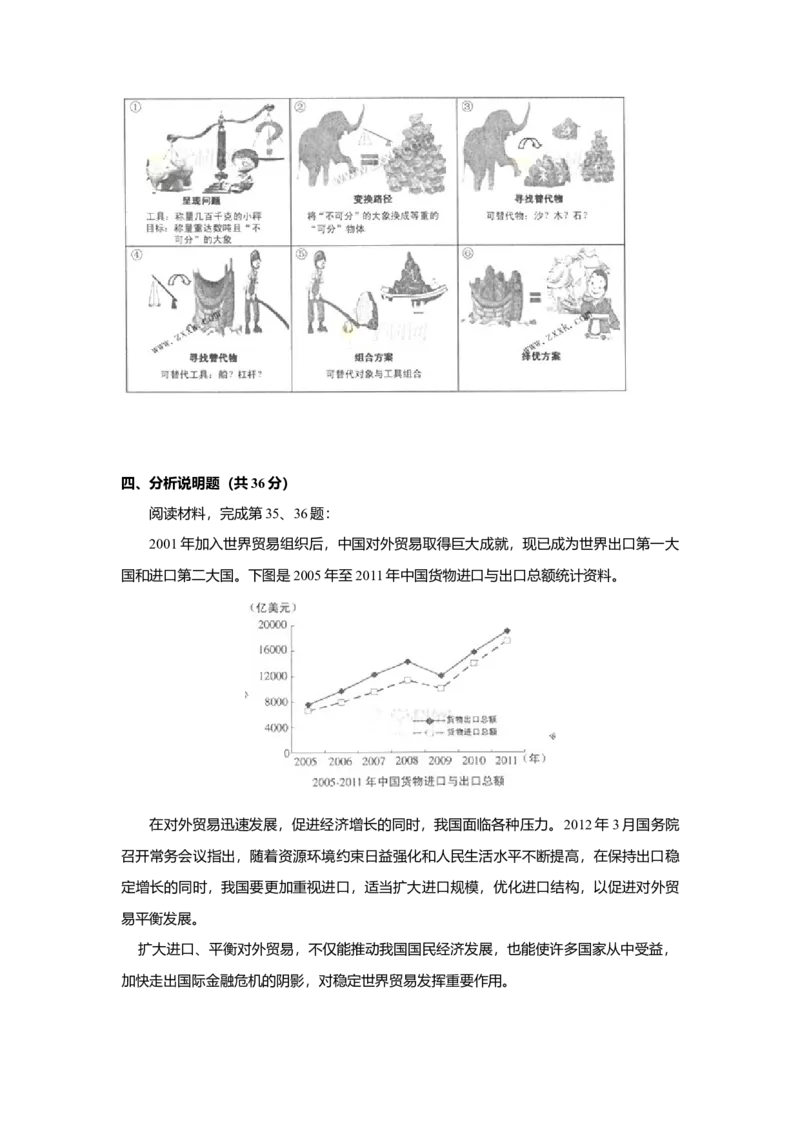 2012年上海市高中毕业统一学业考试政治试卷（答案版）_全国卷+地方卷_9.政治_1.政治高考真题试卷_2008-2020年_地方卷_上海高考政治真题03-17