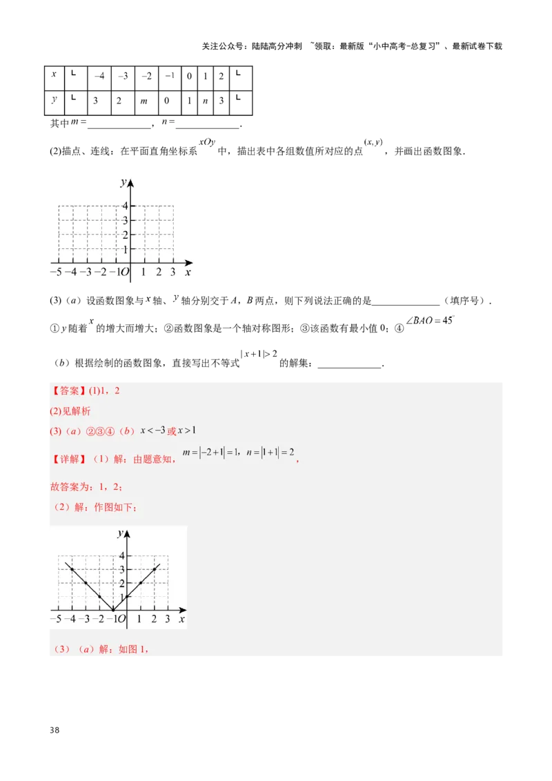 专题08新函数图象与性质探究（解析版）_02中考总复习（2026版更新中）_02-数学-中考总复习_2024年中考复习资料_二轮复习资料_完2024年中考数学解题技巧模板