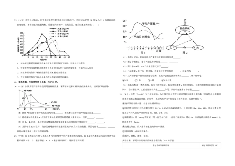 2011年江苏省高考生物试卷_全国卷+地方卷_6.生物_1.生物高考真题试卷_2008-2020年_地方卷_江苏高考生物07-20_A3word版_PDF版（赠送）