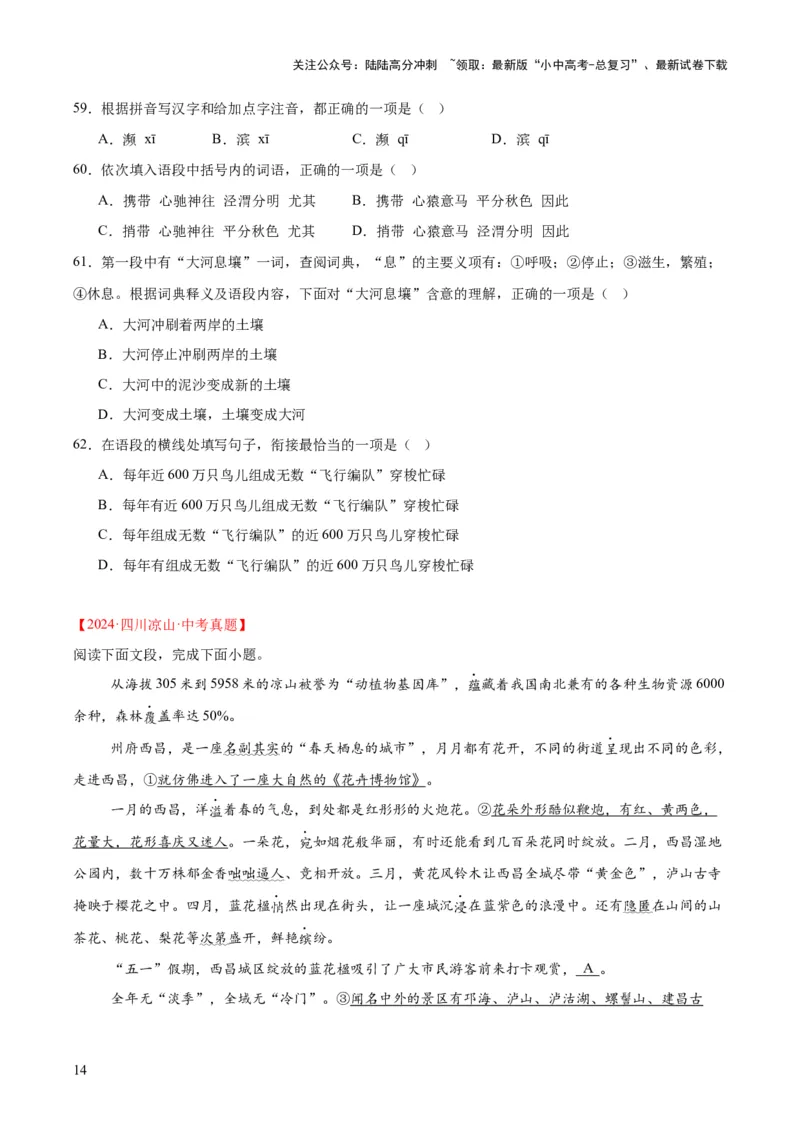 专题06基础知识综合（全国通用）（原卷版）_02中考总复习（2026版更新中）_01-语文-中考总复习_2026年中考复习（更新中）