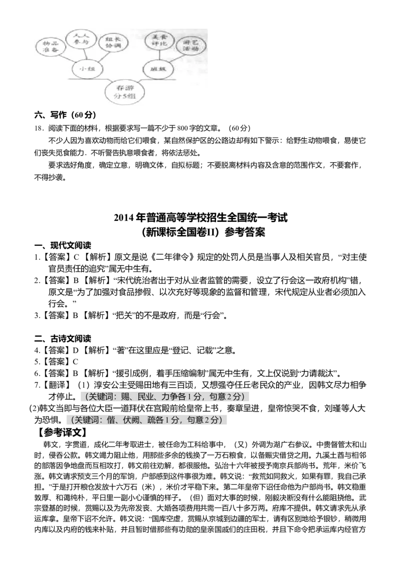 2014年海南高考语文试题及答案_全国卷+地方卷_1.语文_1.语文高考真题试卷_2008-2020年_地方卷_海南高考语文08-21_A4word版_答案版