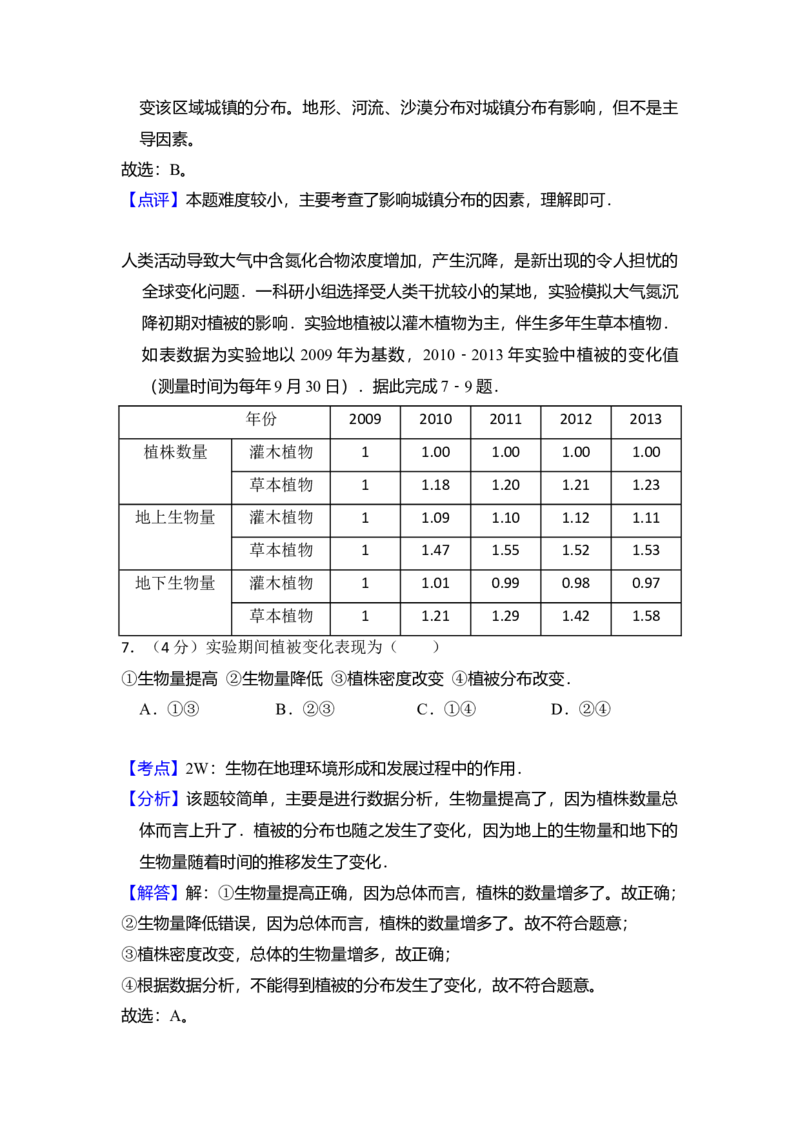 2014年全国统一高考地理试卷（新课标Ⅰ）（解析版）_全国卷+地方卷_8.地理_1.地理高考真题试卷_2008-2020年_全国卷_全国统一高考地理（新课标ⅰ）08-21_A4word版