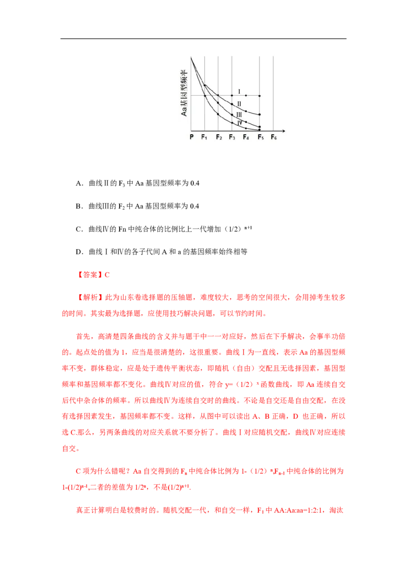 2013年高考真题生物（山东卷）（解析版）_全国卷+地方卷_6.生物_1.生物高考真题试卷_2008-2020年_地方卷_山东高考生物08-21_山东高考生物_A4版_pdf版