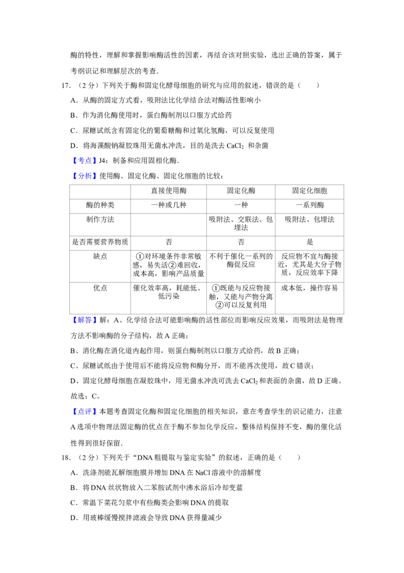 2012年江苏省高考生物试卷解析版_全国卷+地方卷_6.生物_1.生物高考真题试卷_2008-2020年_地方卷_江苏高考生物07-20_A4word版