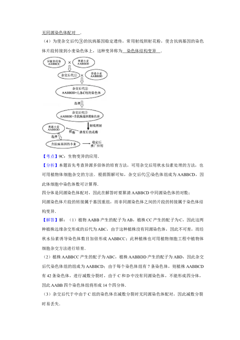 2012年江苏省高考生物试卷解析版_全国卷+地方卷_6.生物_1.生物高考真题试卷_2008-2020年_地方卷_江苏高考生物07-20_A4word版